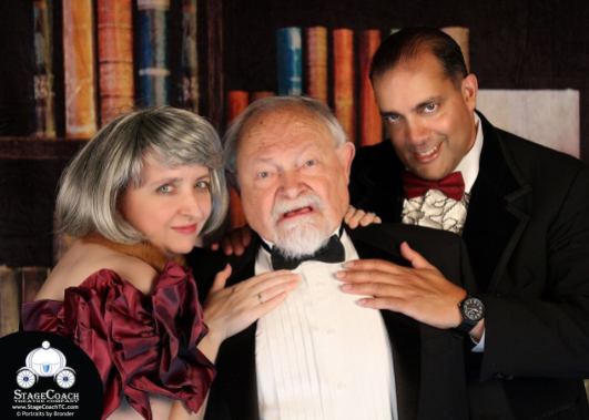 Publicity photo with castmates from The Case of the Mysterious Cravat